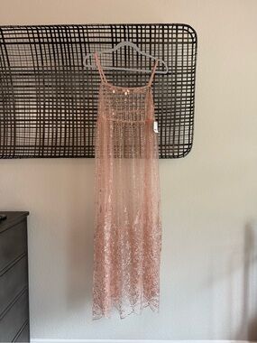 Free People Blush Pink Sequin Lace Maxi Dress